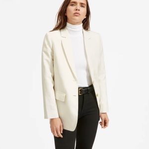 Everlane The Cotton-Linen Blazer Bone Size 0